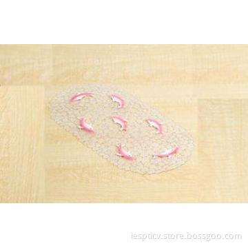Transparent Safety PVC Bath Mat for Elder , Cute Dolphin De